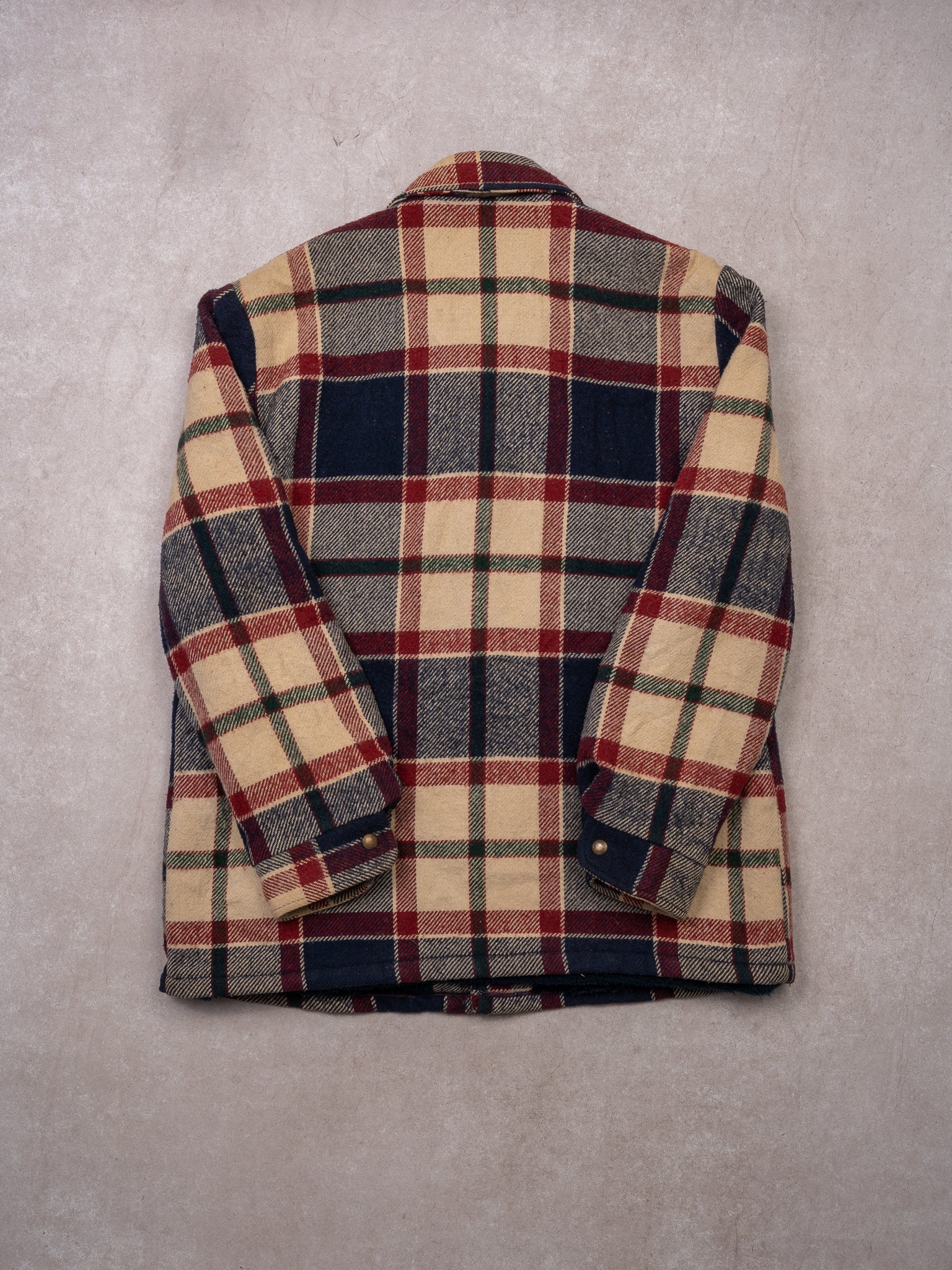 Vintage 70s Red + Beige + Blue Plaid JC Penny Jacket (M/L) - Image 4