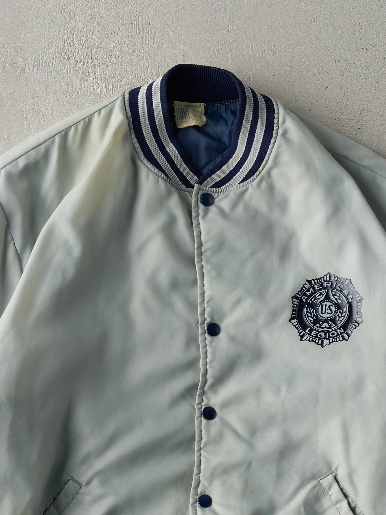 Vintage 70s Silver American Legion Ohio Bomber Jacket (L) - Image 3