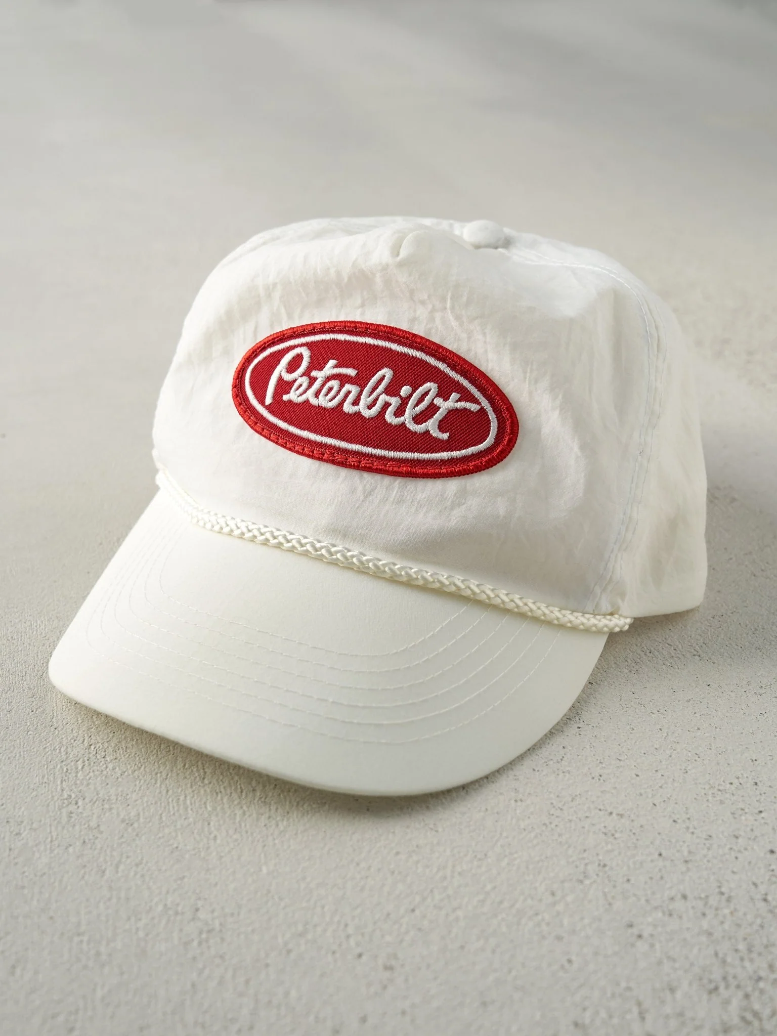 Vintage 70s White Peterbilt Zipback Hat - Image 2