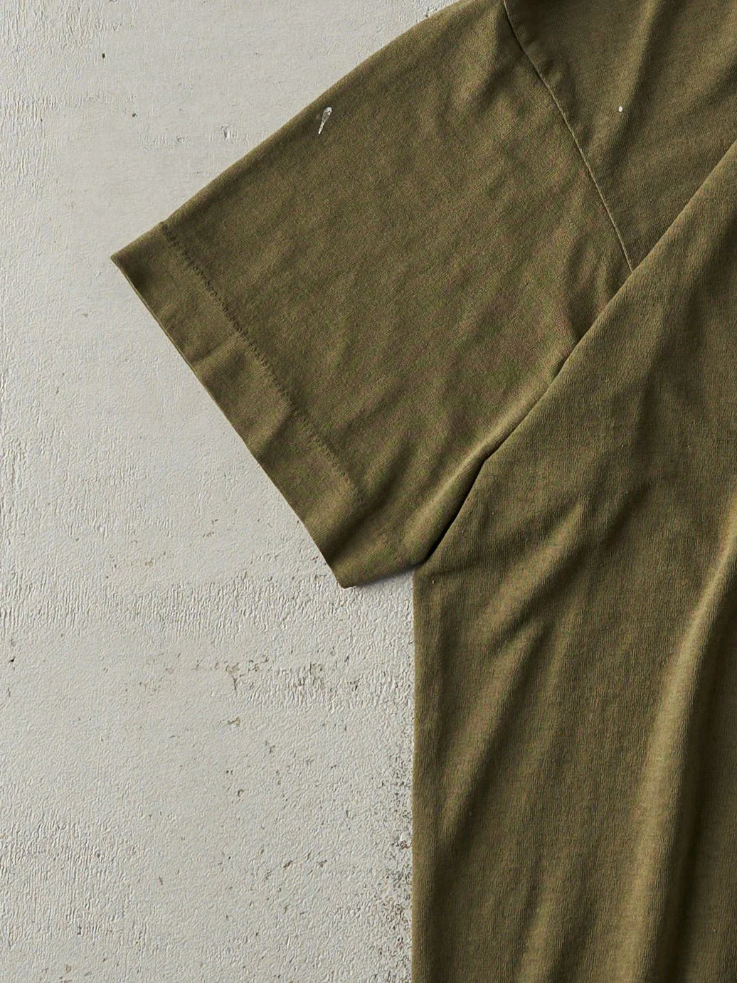 Vintage 80s Army Green Blank Single Stitch Tee (S) - Image 3