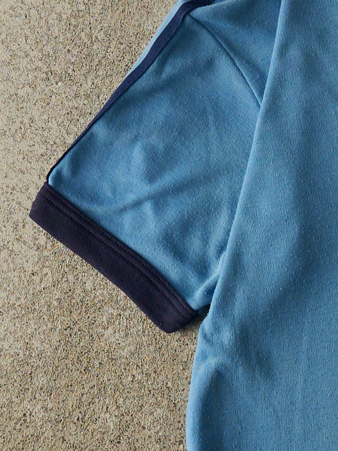 Vintage 80s Baby Blue Adidas Pocket Tee (XS/S) - Image 3