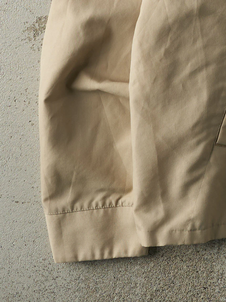 Vintage 80s Beige Embroidered Harrington Jacket (L/XL) - Image 3