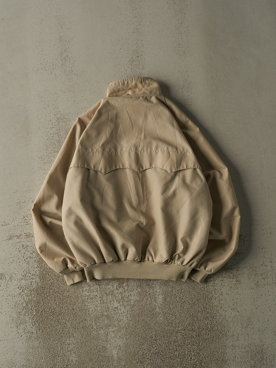 Vintage 80s Beige Plaid Lined Harrington Jacket (L) - Image 3
