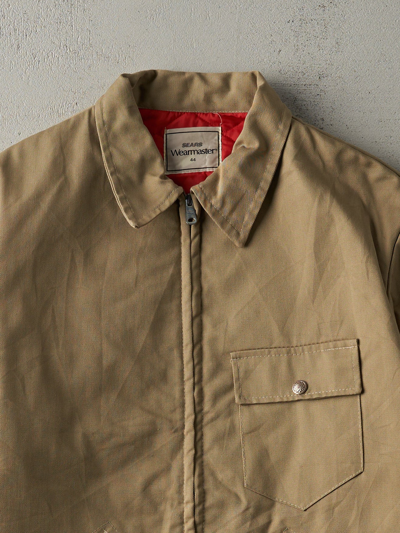 Vintage 80s Beige Sears Quilt Lined Workwear Jacket (M) - Image 3