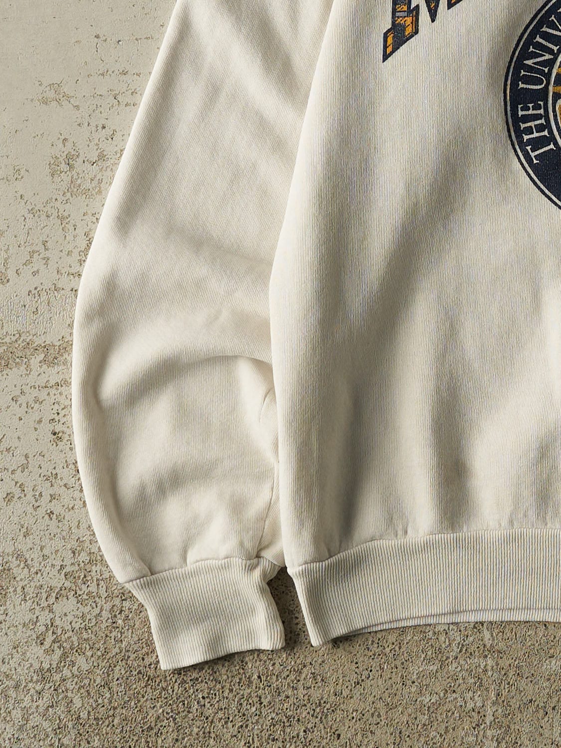 Vintage 80s Beige University of Michigan Crewneck (M) - Image 3