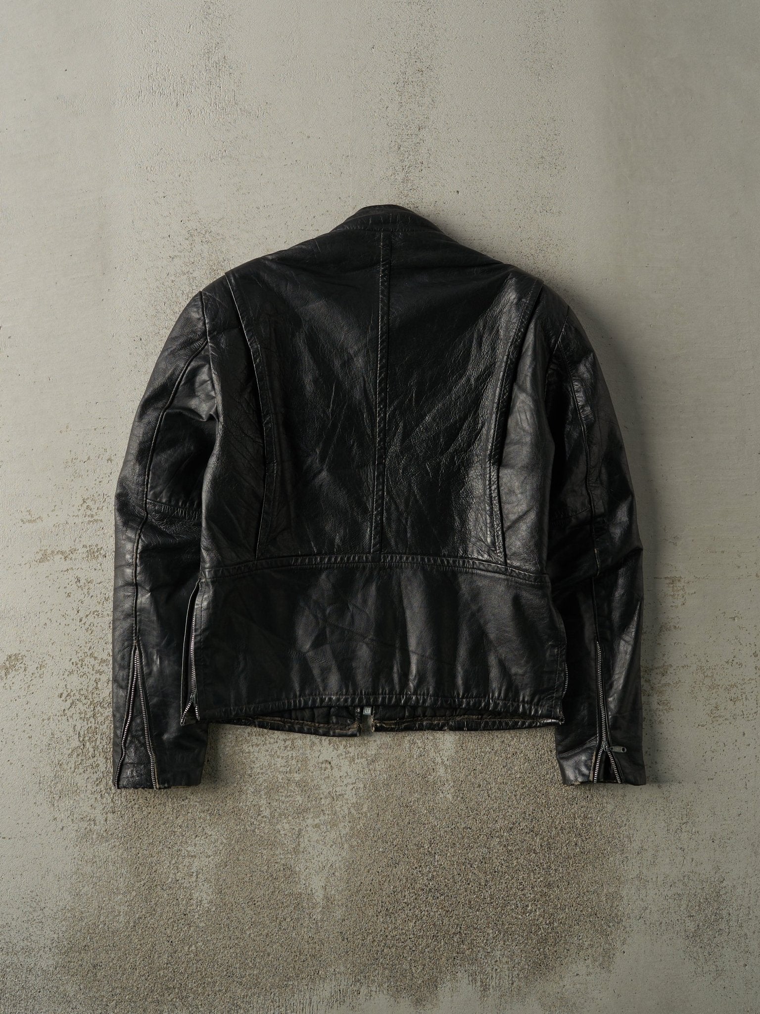 Vintage 80s Black Biker Leather Jacket (S) - Image 3