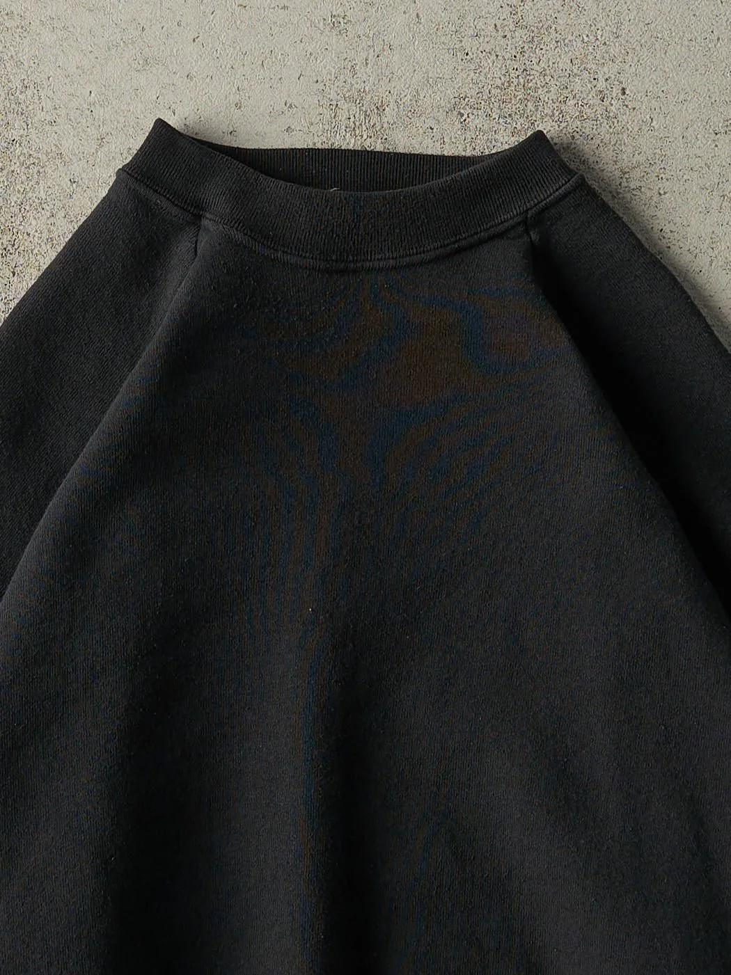 Vintage 80s Black Blank Boxy Crewneck (M) - Image 2