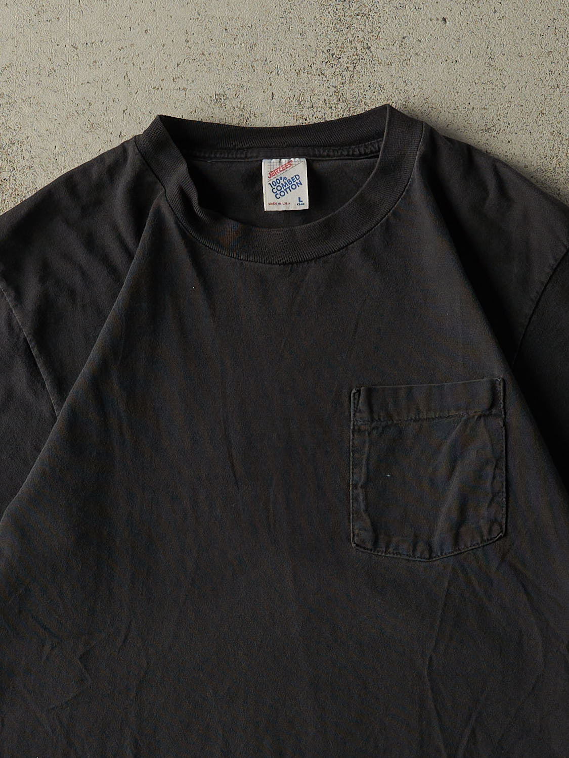 Vintage 80s Black Blank Pocket Tee (S/M) - Image 2