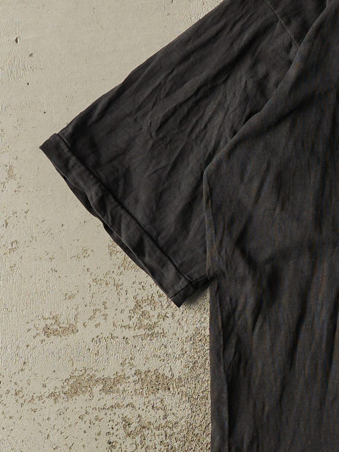 Vintage 90s Black Blank Single Stitch Tee (M/L) - Image 3