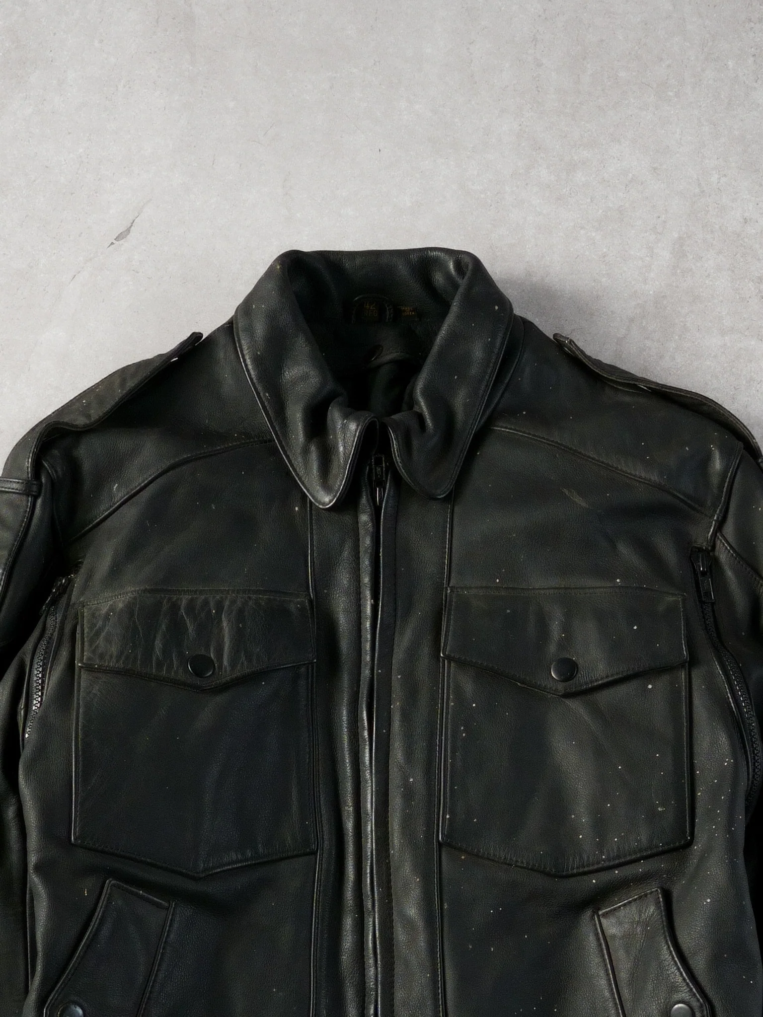 Vintage 80s  Black Harley Davidson Bike Rider Jacket (M) - Image 3