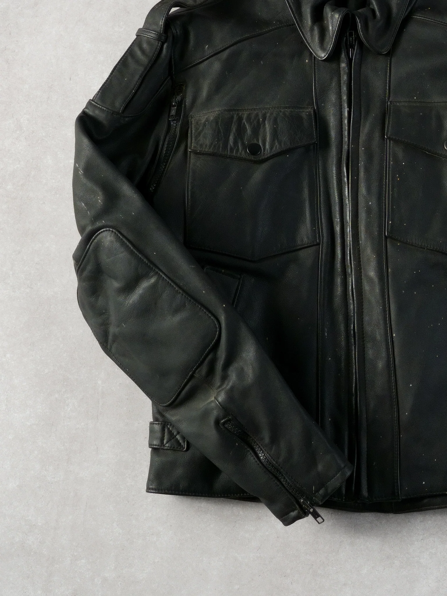 Vintage 80s  Black Harley Davidson Bike Rider Jacket (M) - Image 4