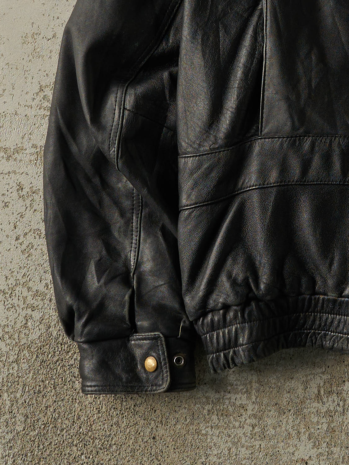 Vintage 80s Black Leather Aviator Jacket (XL) - Image 4