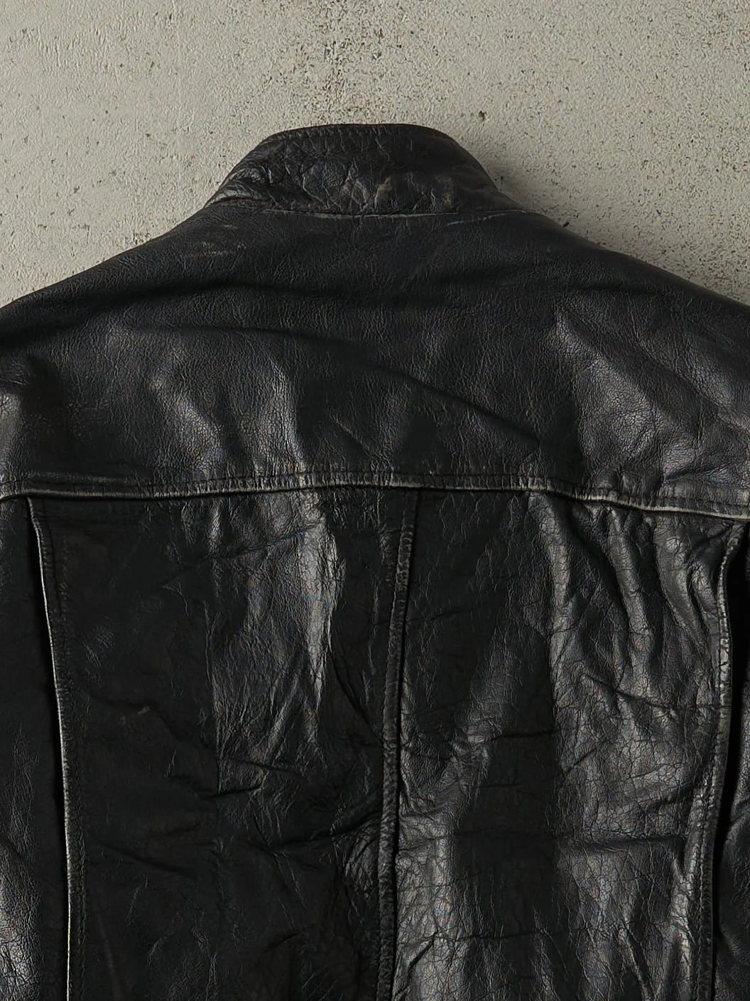 Vintage 80s Black Leather Biker Jacket (S) - Image 4