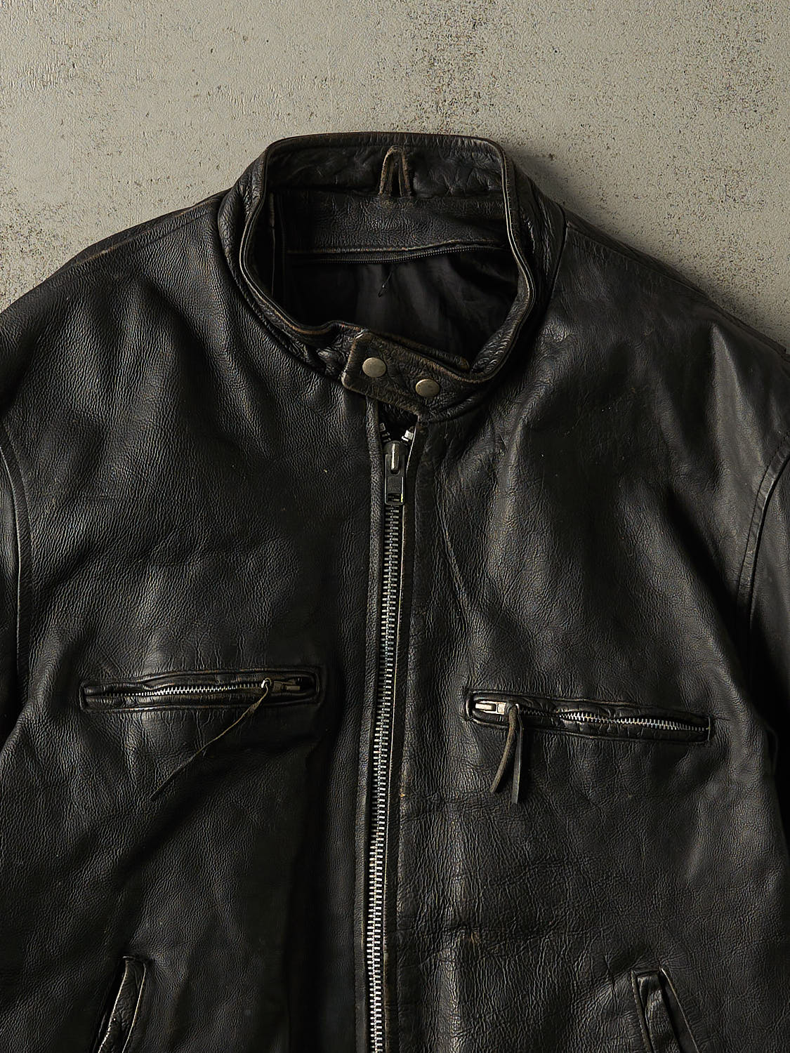 Vintage 80s Black Leather Biker Jacket (XL/XXL) - Image 3