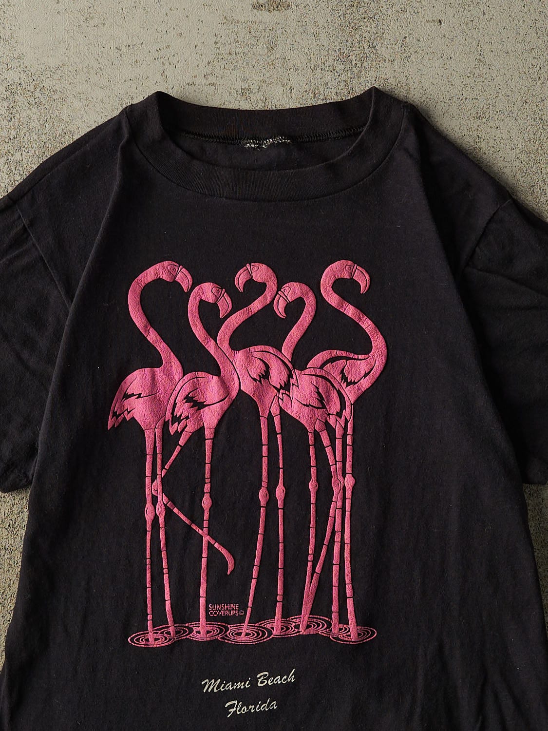 Vintage 80s Black Miami Beach Florida Single Stitch Tee (XS/S) - Image 2