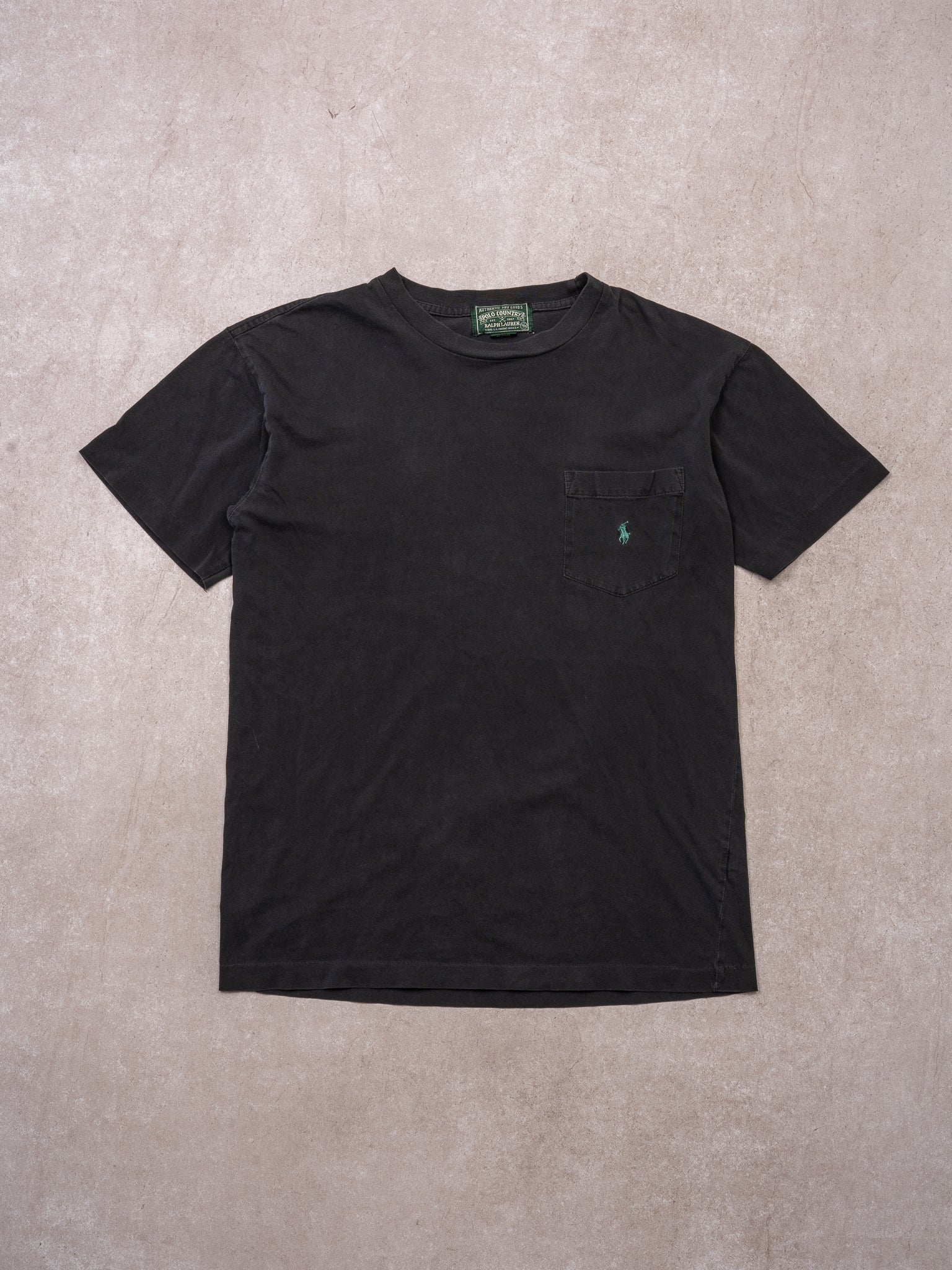 Vintage 80s Black Polo RL Pocket Tee (S/M)