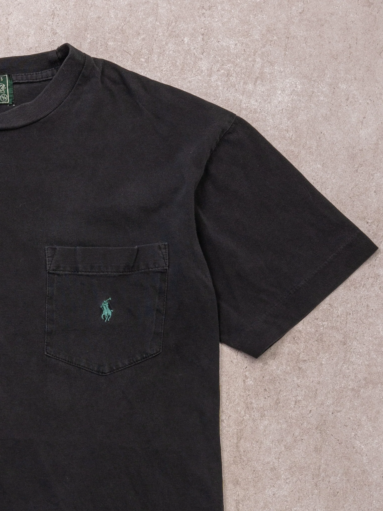 Vintage 80s Black Polo RL Pocket Tee (S/M) - Image 2