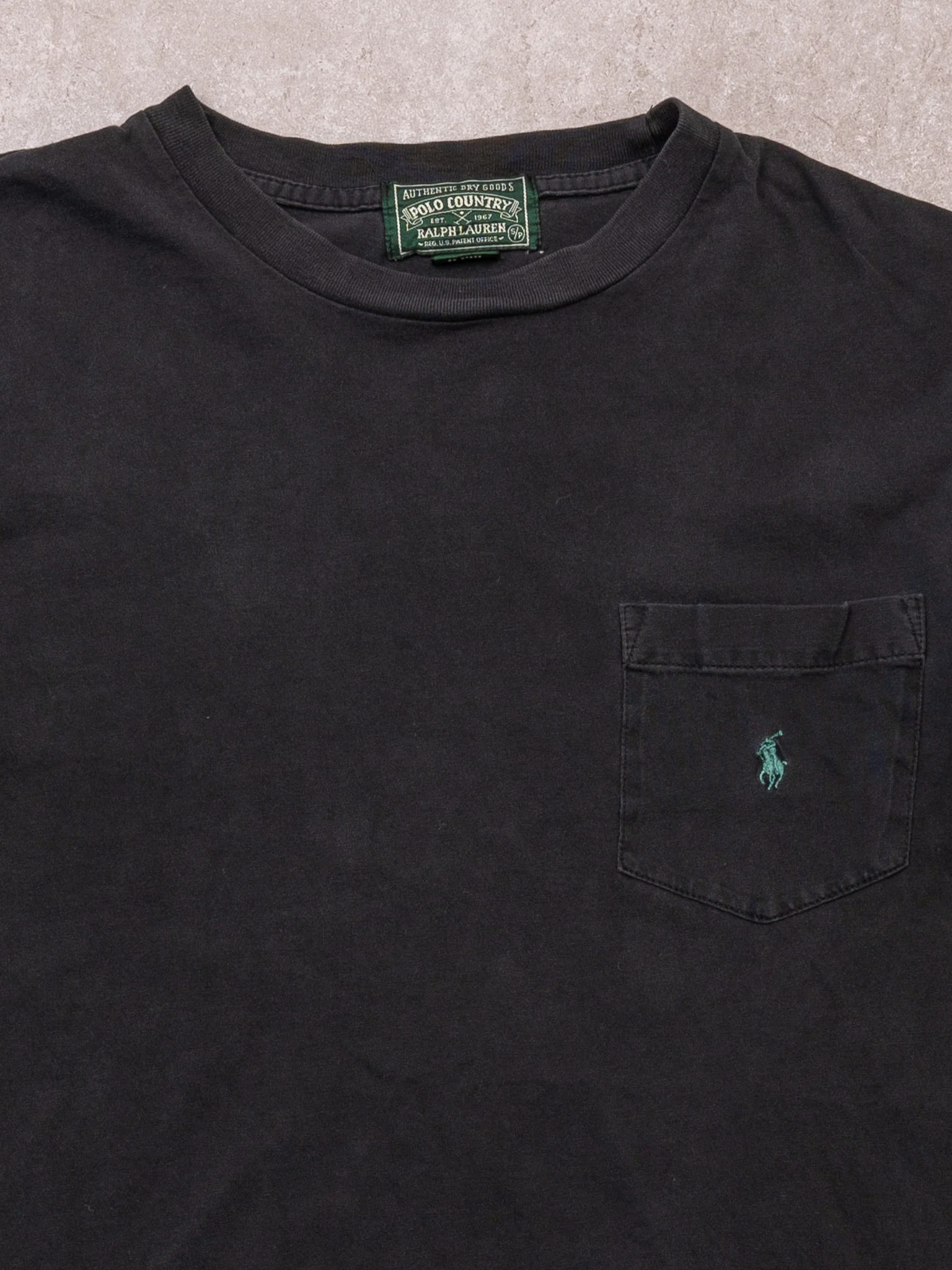 Vintage 80s Black Polo RL Pocket Tee (S/M) - Image 3