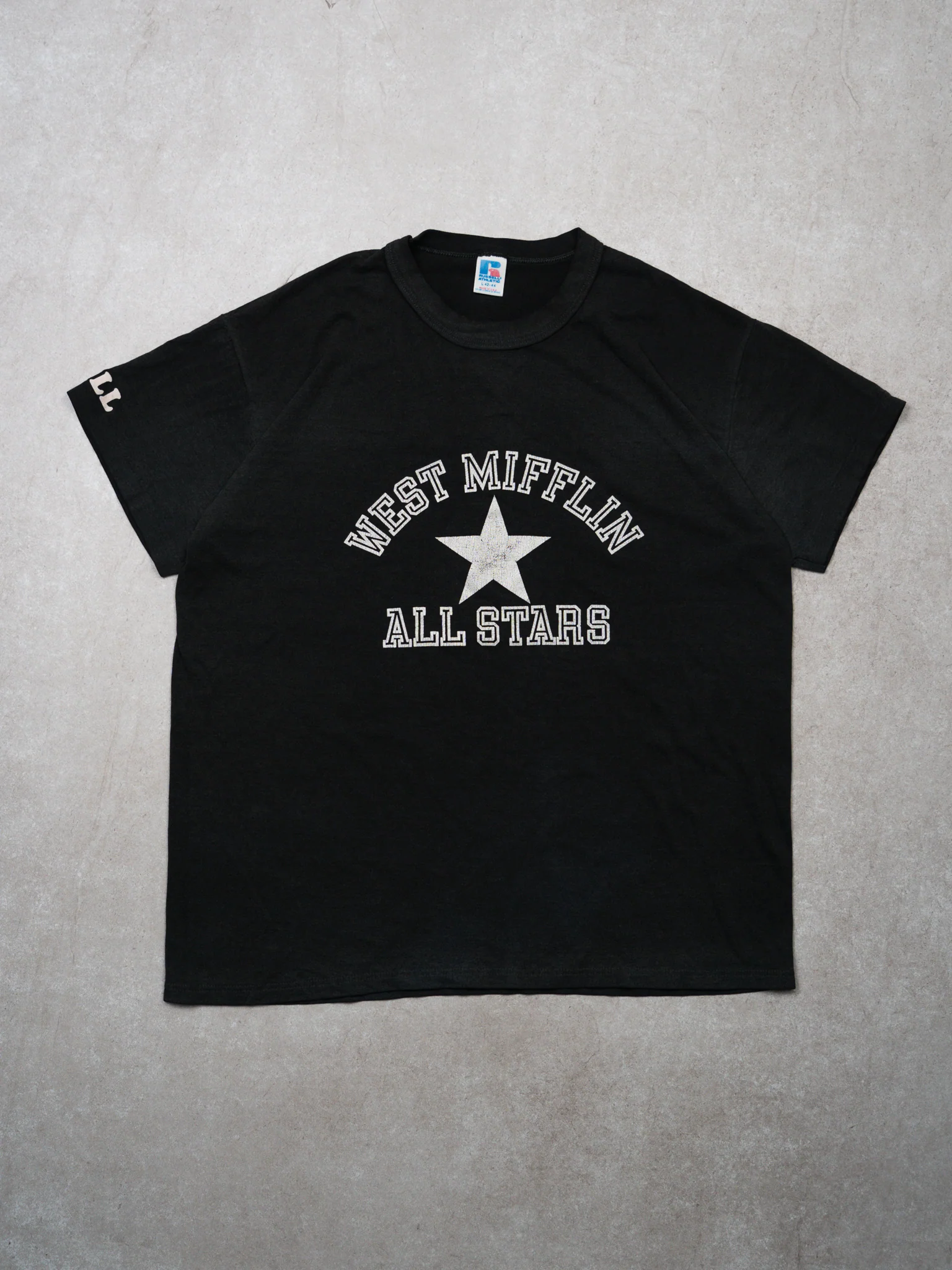 Vintage 80s Black Single Stitch West Mifflin x Russell Tee (M)