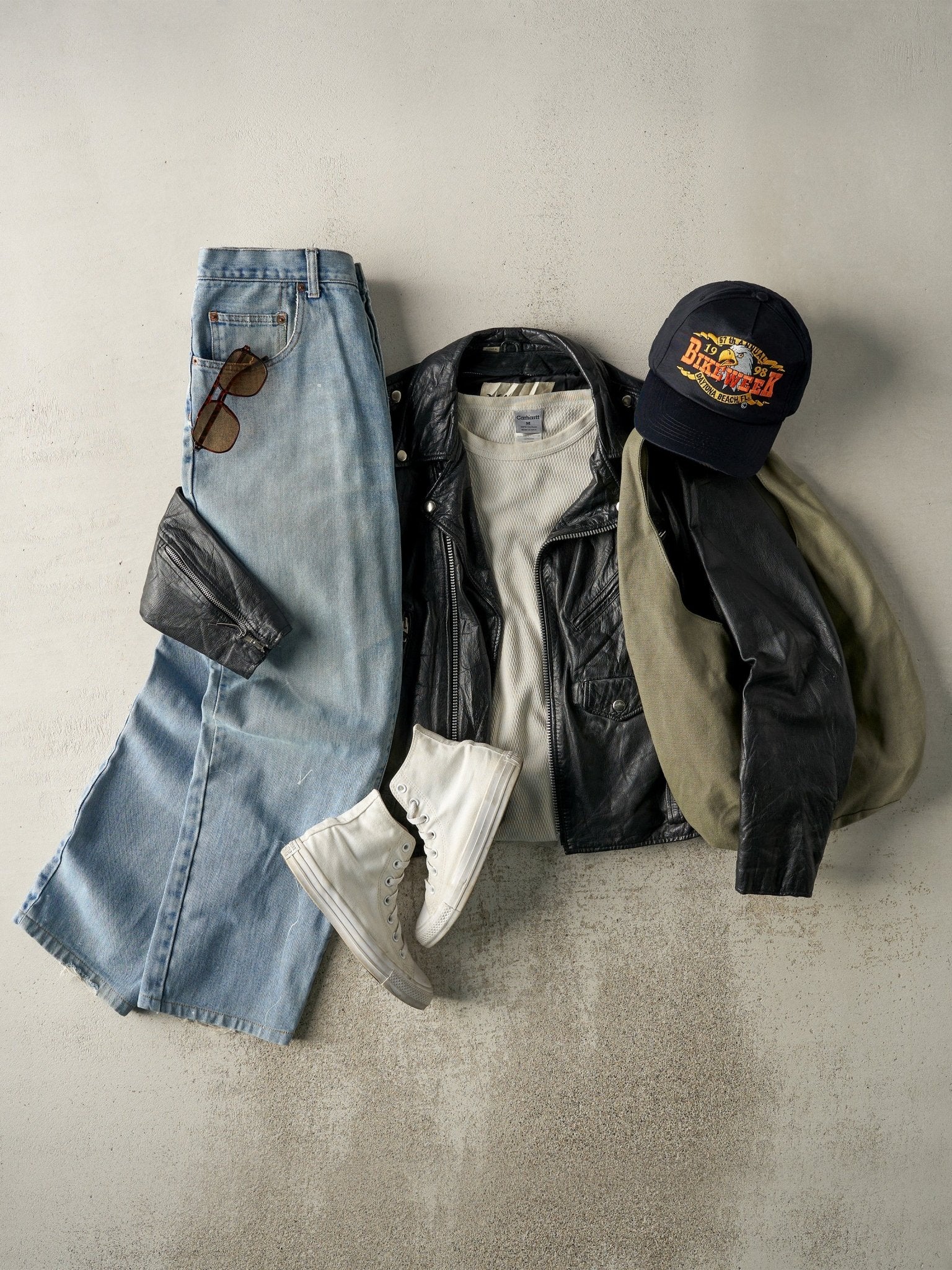 Vintage 80s Black Wilson's Leather Harley Davidson Biker Jacket (S) - Image 2