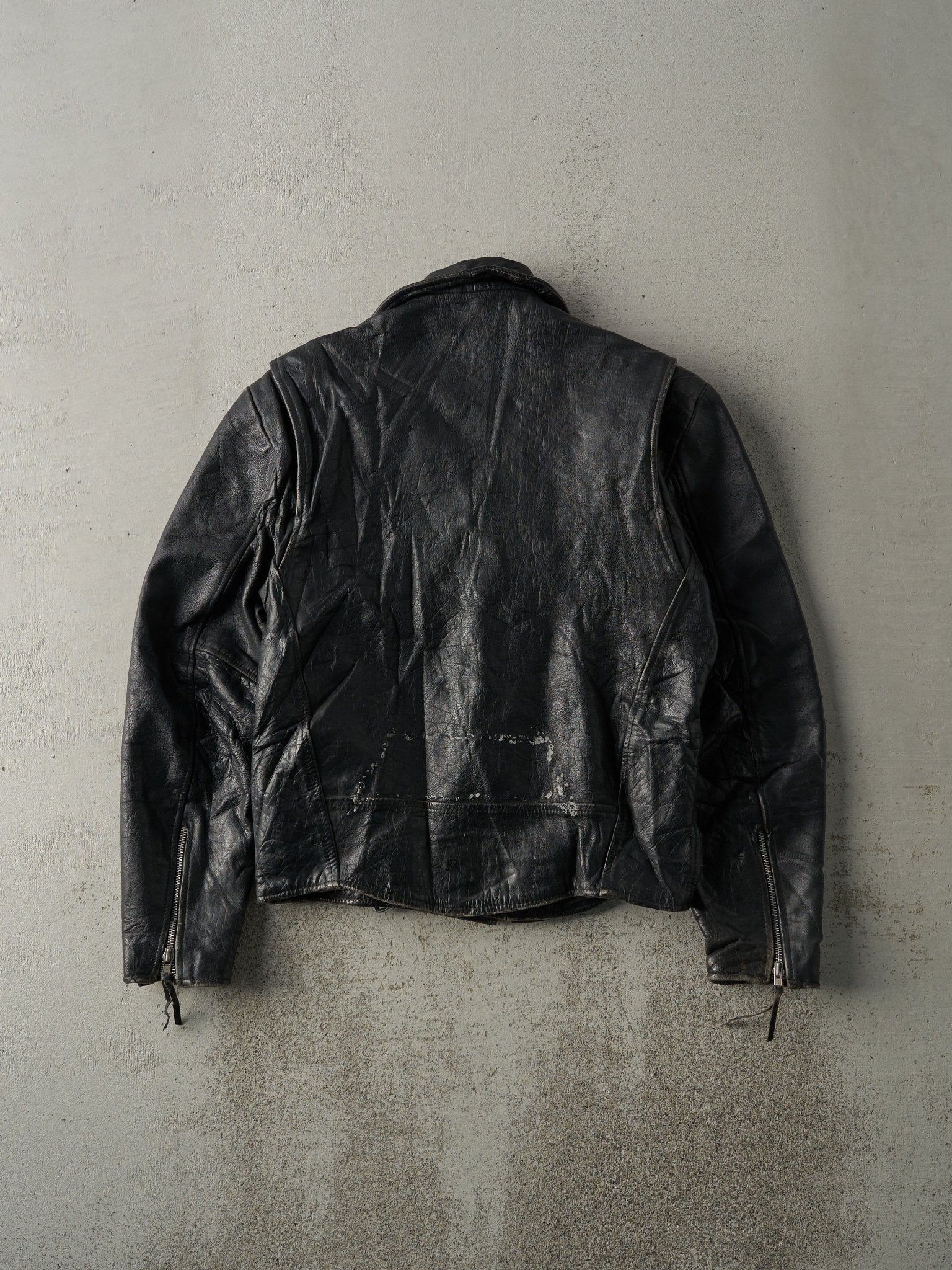 Vintage 80s Black Wilsons Leather Biker Jacket (S) - Image 3