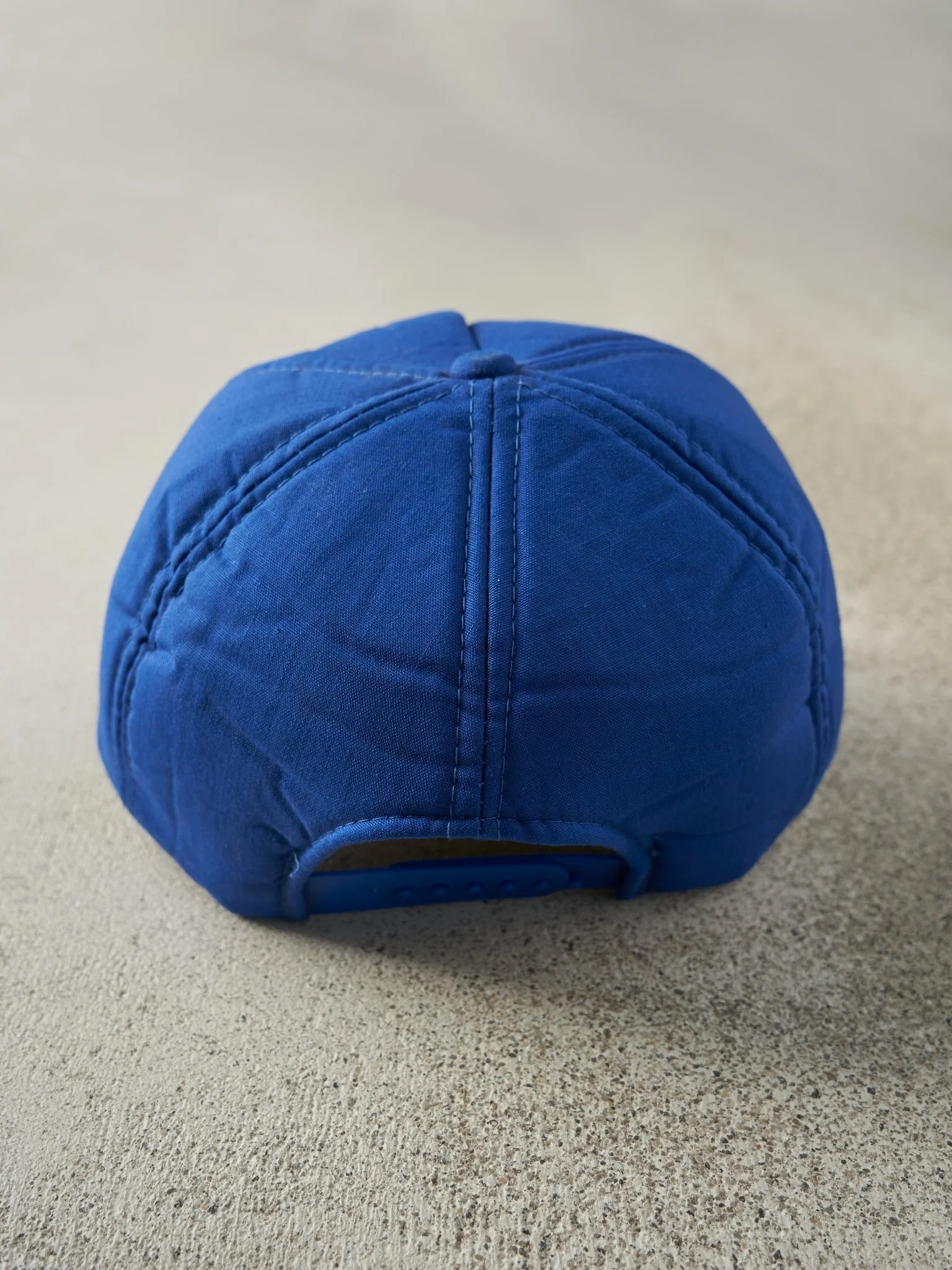 Vintage 80s Blue Embroidered Foam Snapback Hat - Image 3