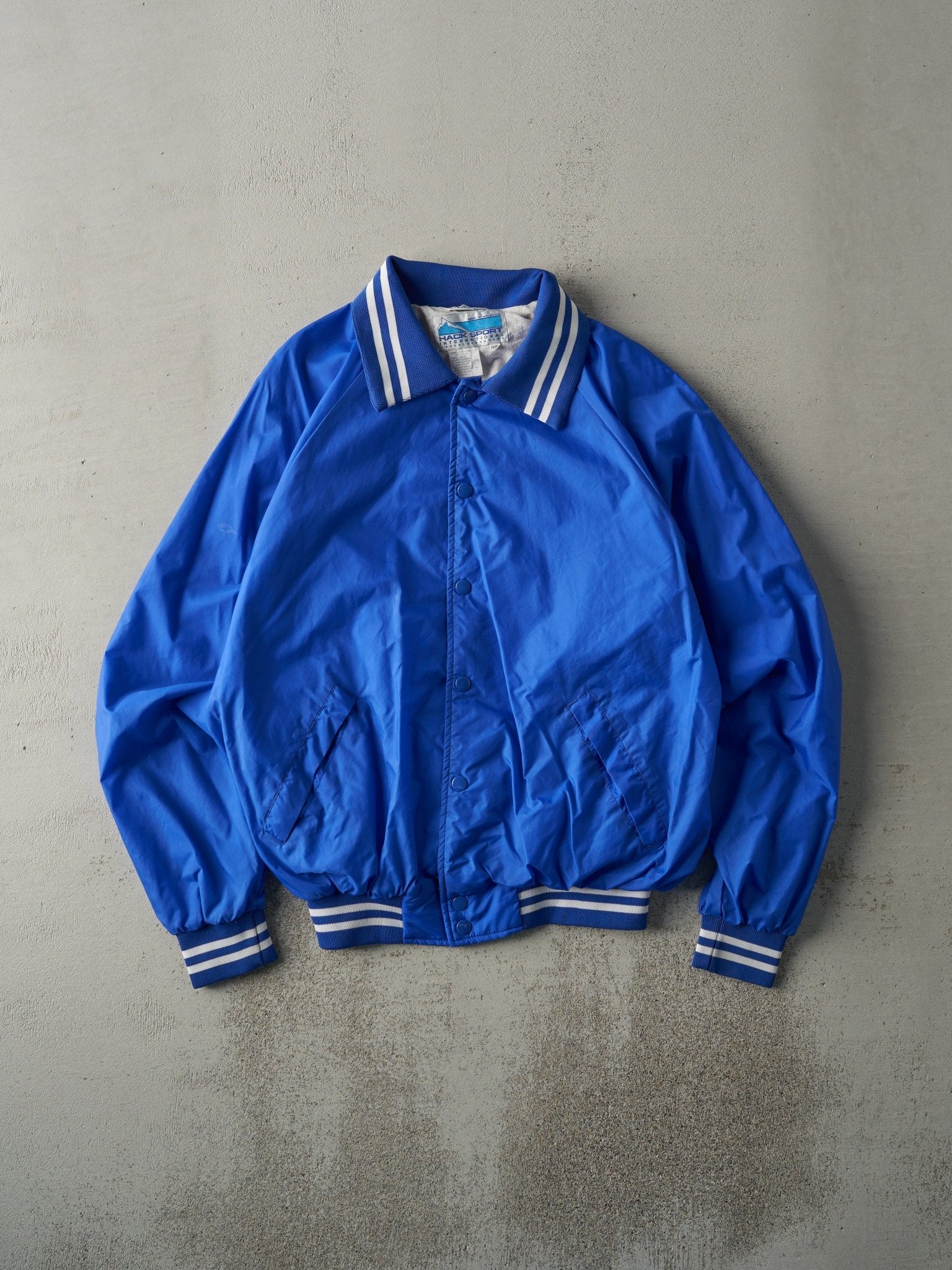 Vintage 80s Blue Metro Ford Nylon Bomber Jacket (M/L) - Image 2
