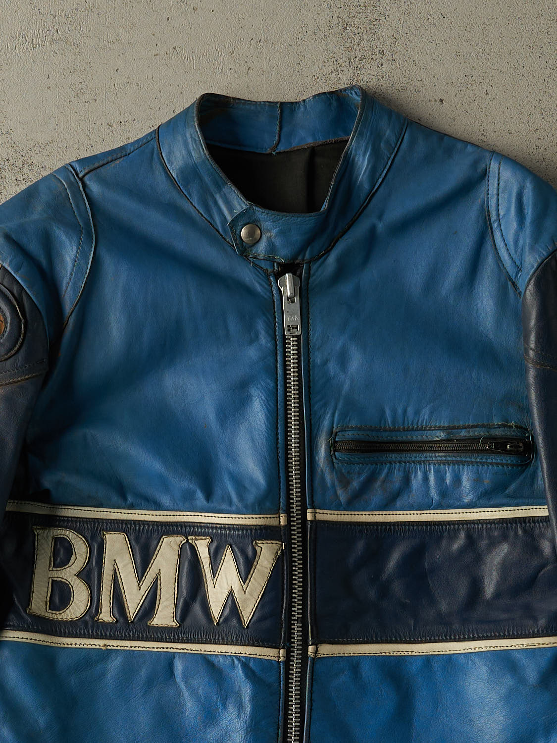 Vintage 80s RARE Blue & Navy BMW Racing Jacket (S/M) - Image 4