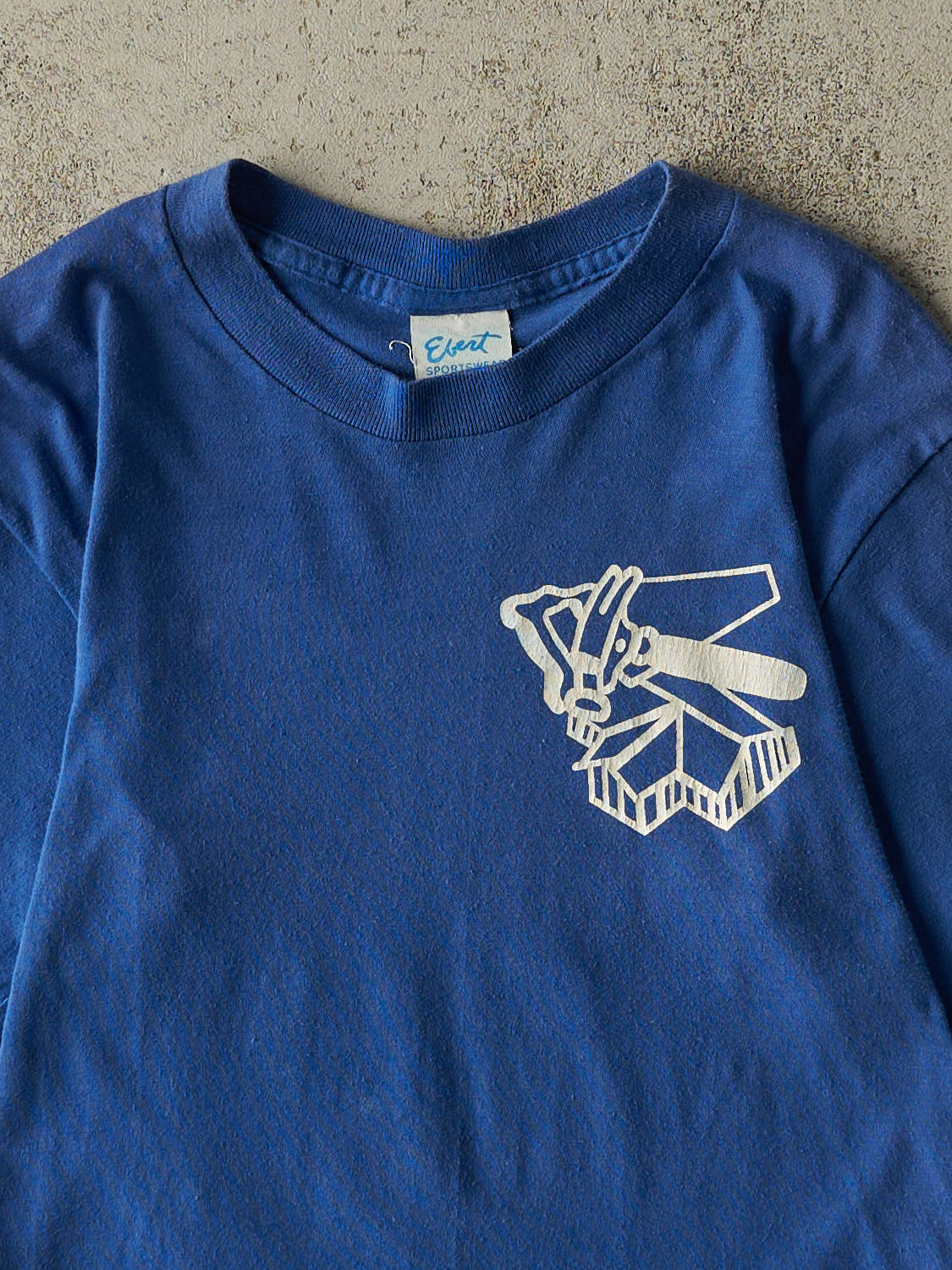 Vintage 80s Blue Reynold's Renovation Single Stitch Tee (XXS/XS) - Image 3