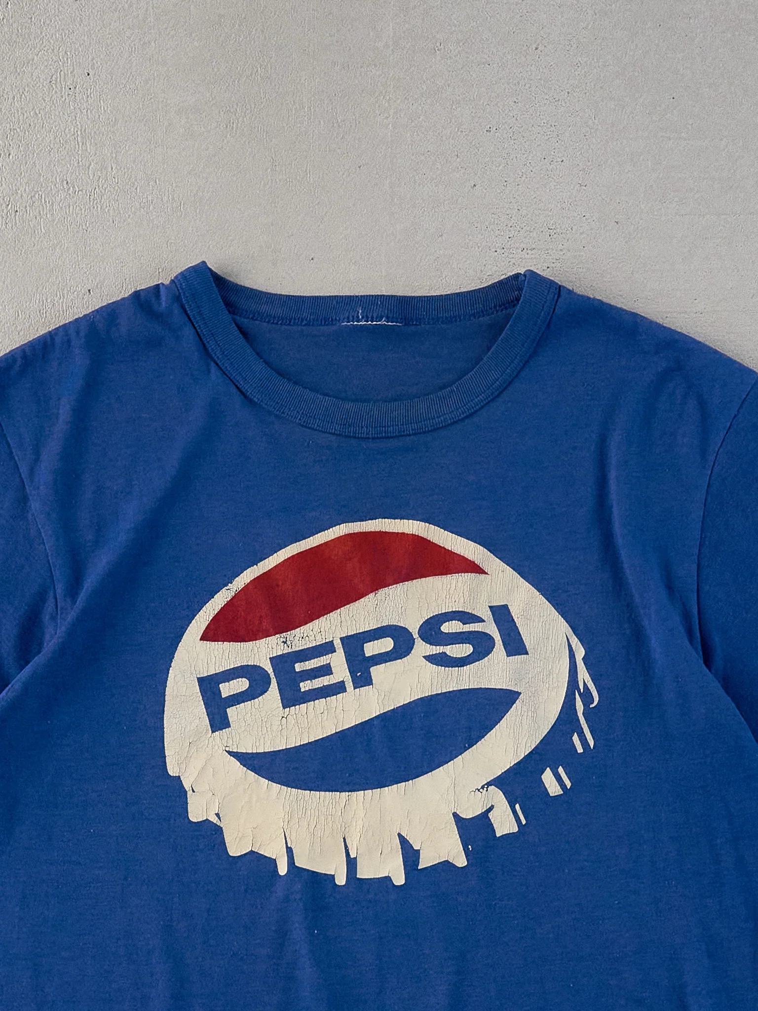 Vintage 80s Blue Single Stitched Pepsi Graphic Tee (S) - Image 2