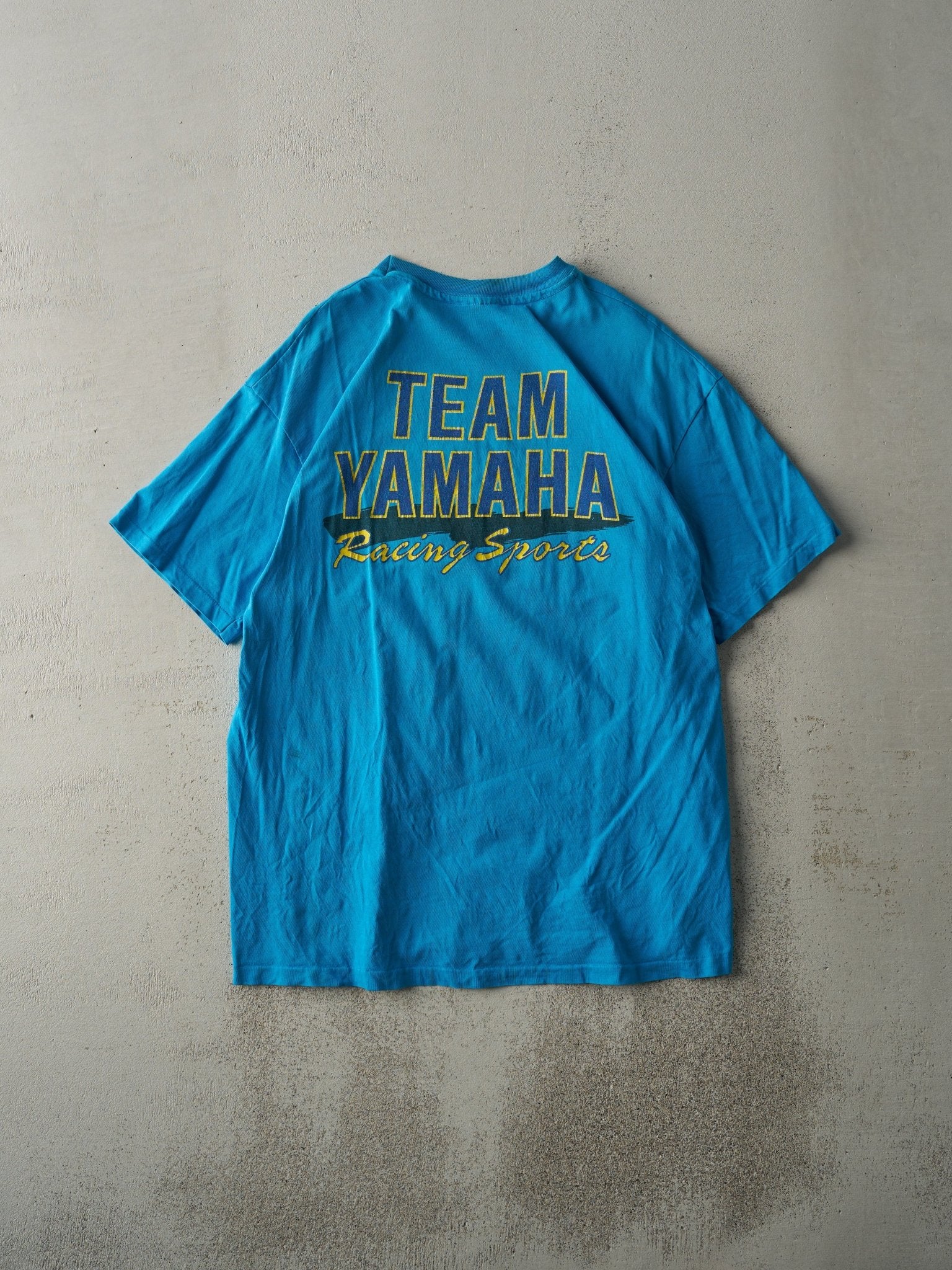 Vintage 80s Blue Yamaha Racing Single Stitch Tee (M) - Image 2