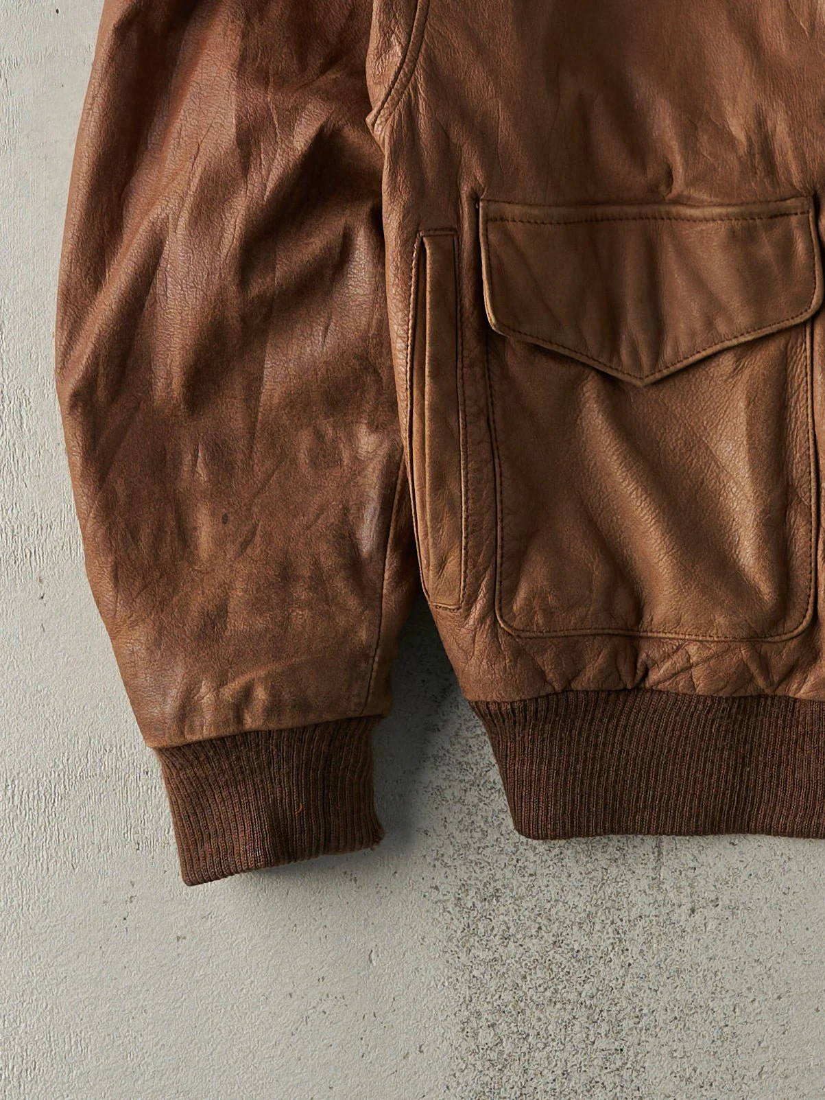 Vintage 80s Brown Global Identity Leather Jacket (M) - Image 3