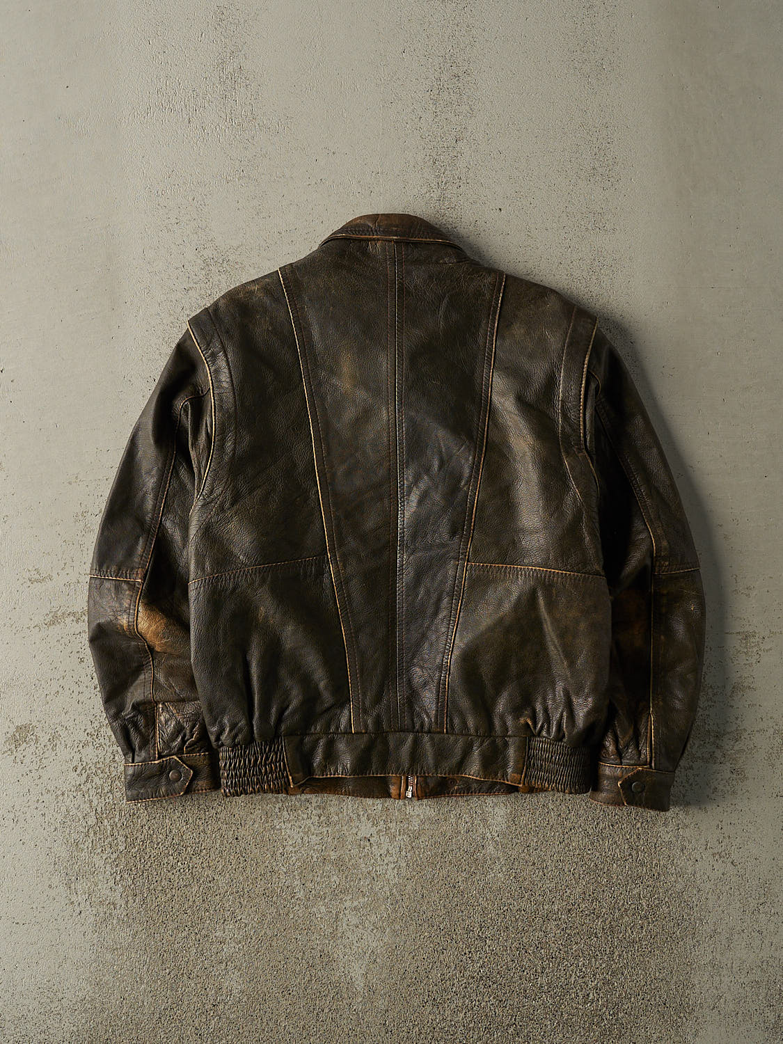 Vintage 80s Brown Leather Jacket (S) - Image 2