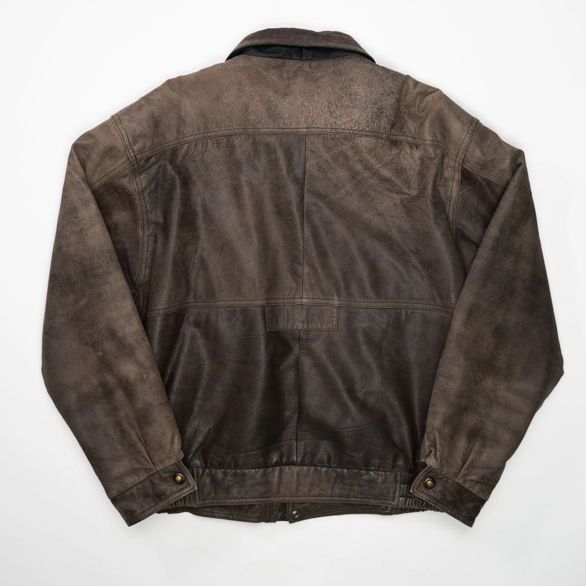 Vintage 80s Brown Sun Kissed Leather Bomber (L) - Image 3
