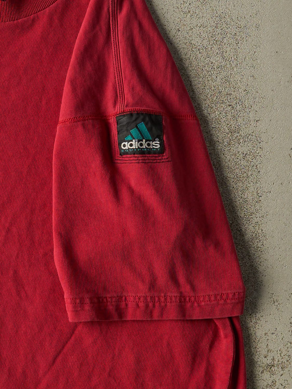 Vintage 80s Burgundy Adidas Equipment Tee (L) - Image 4