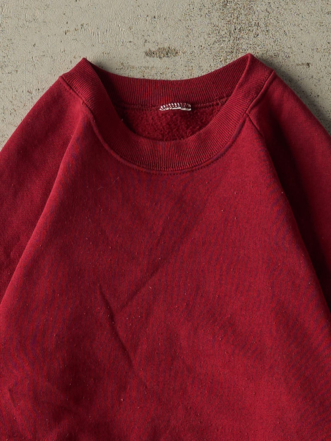Vintage 80s Burgundy Blank Crewneck (S/M) - Image 2