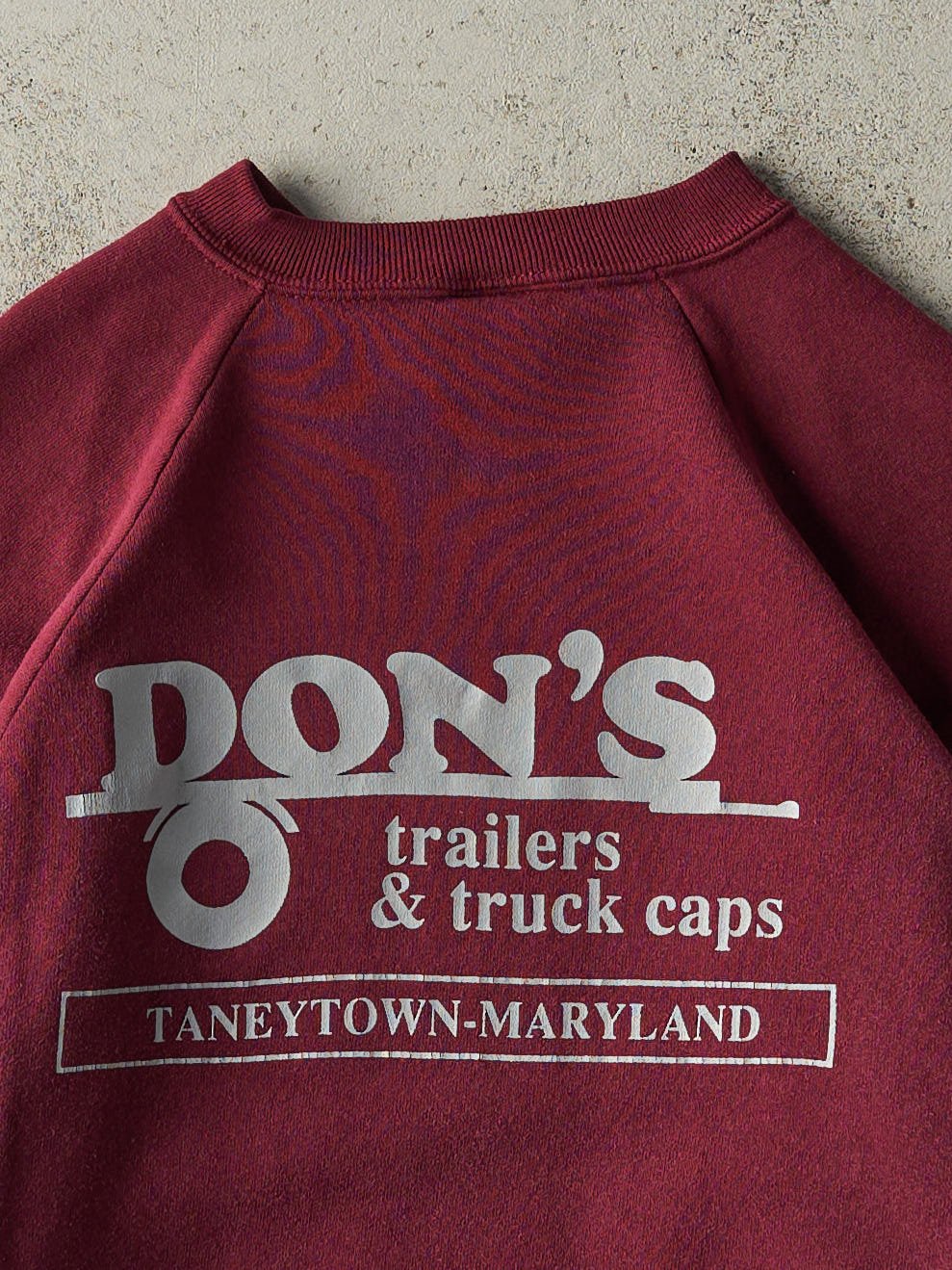Vintage 80s Burgundy Don's Trailers Crewneck (M) - Image 4