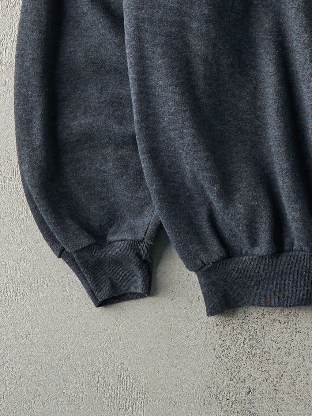 Vintage 80s Charcoal Grey Blank Boxy Crewneck (L) - Image 3