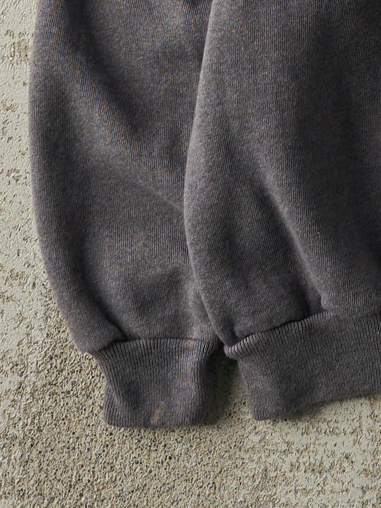 Vintage 80s Charcoal Grey Blank Crewneck (M) - Image 3