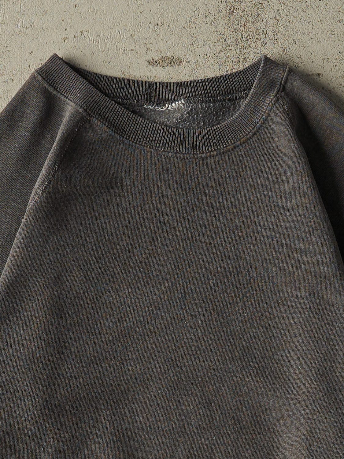 Vintage 80s Charcoal Grey Blank Crewneck (S/M) - Image 2