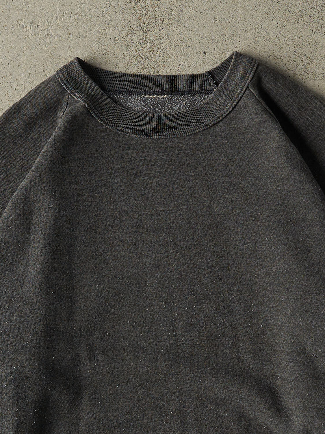 Vintage 80s Charcoal Grey Blank Crewneck (XL/XXL) - Image 2