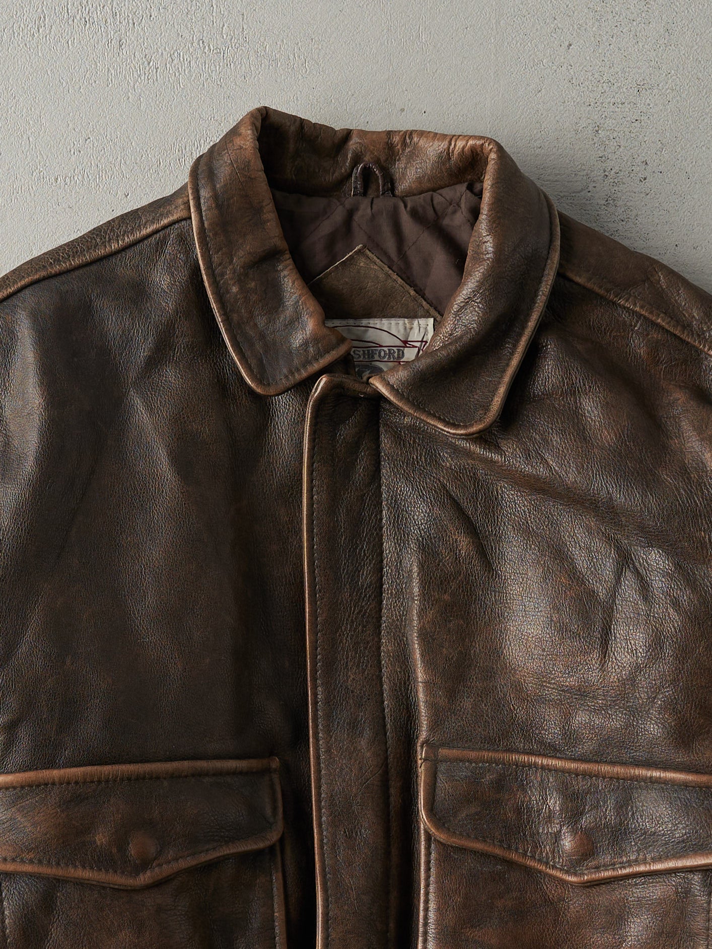 Vintage 80s Dark Brown John Ashford Leather Jacket (M) - Image 2
