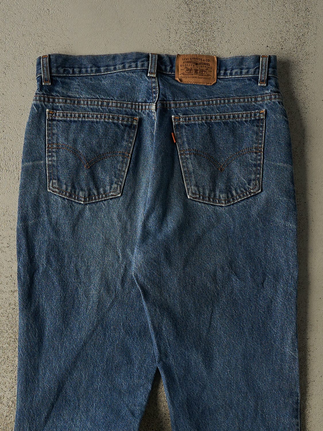 Vintage 80s Dark Wash Levi's Orange Tab Jeans (33x31.5) - Image 5