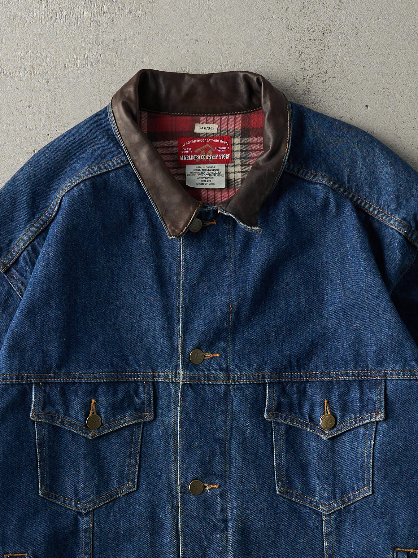 Vintage 80s Dark Wash Marlboro Denim Jacket (L) - Image 4