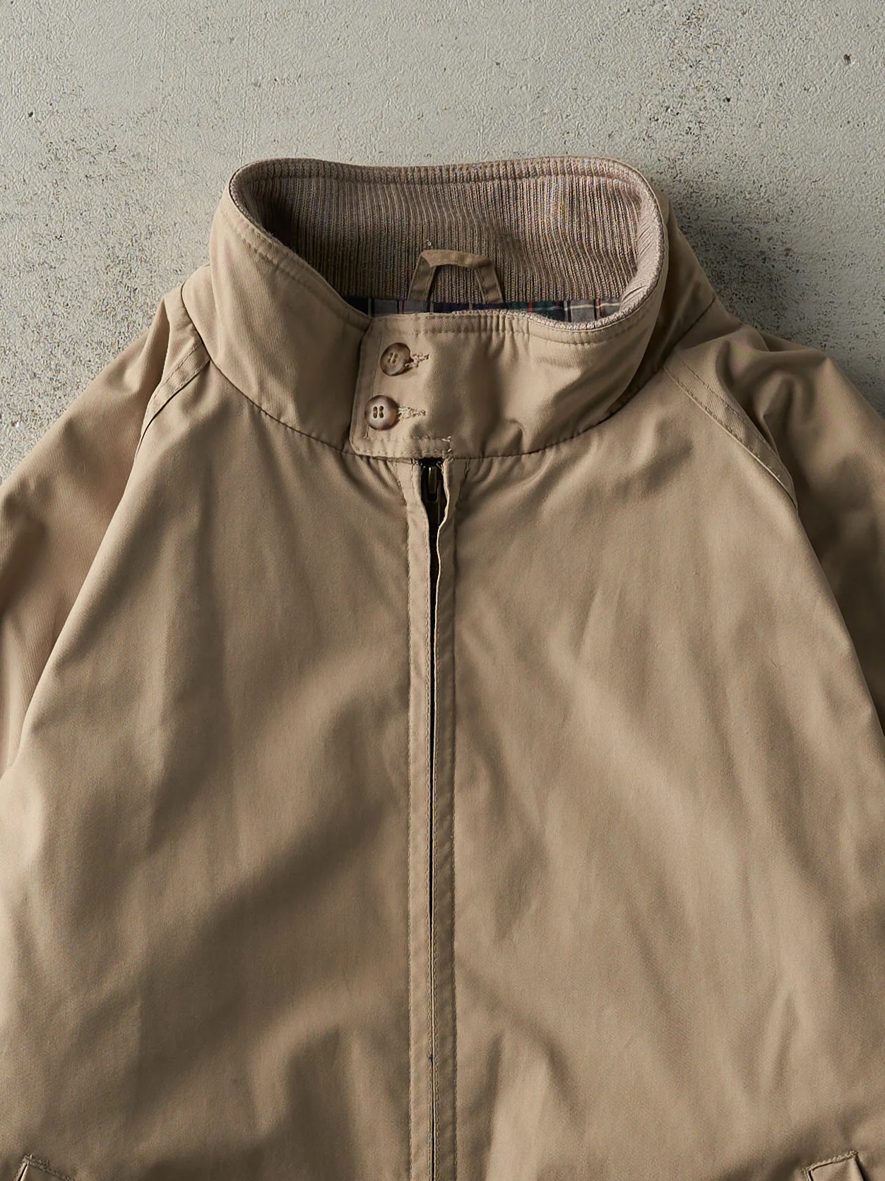 Vintage 80s Beige Flannel Lined Harrington Jacket (M/L) - Image 3