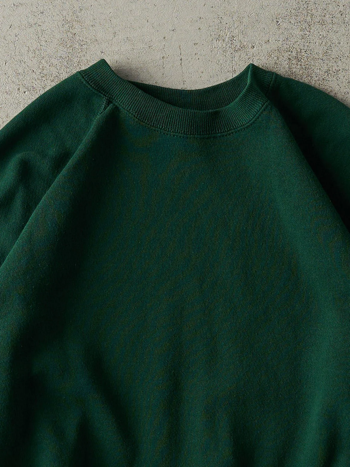 Vintage 80s Forest Green Blank Crewneck (M) - Image 2