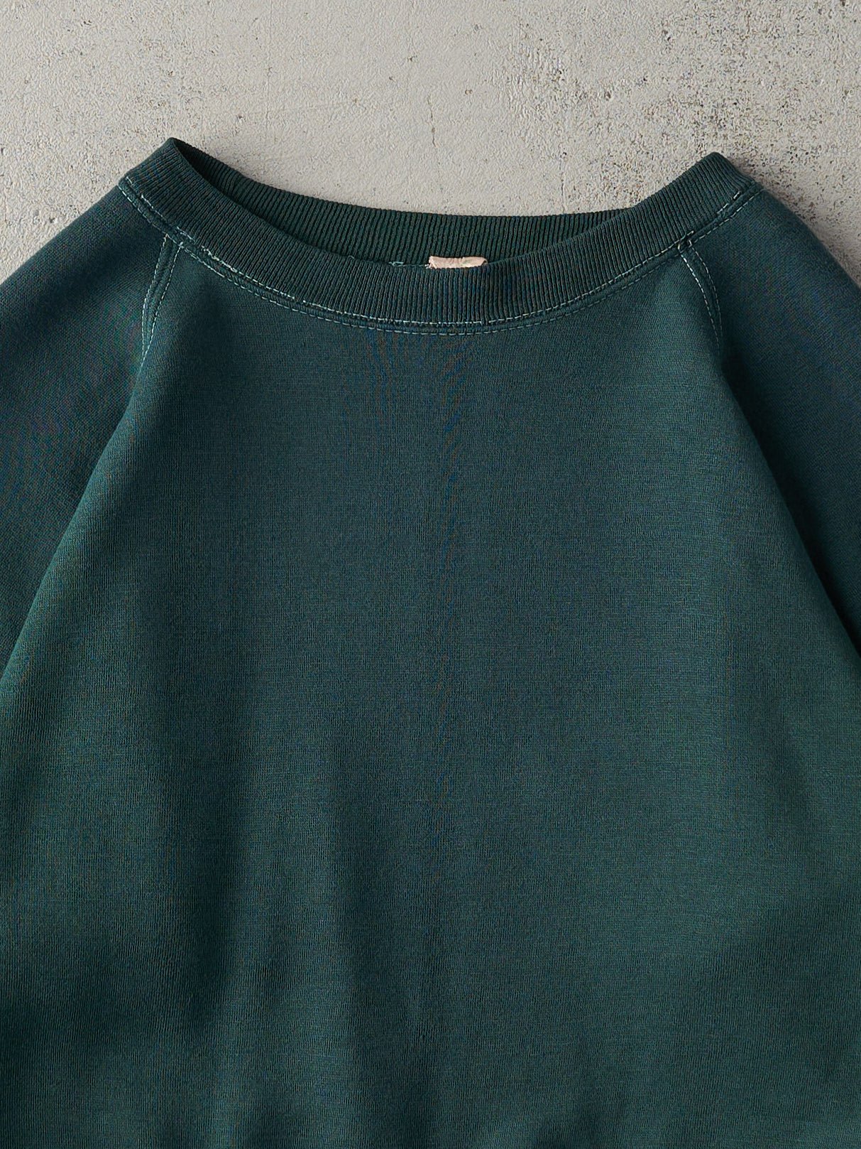 Vintage 80s Forest Green Blank Crewneck (S) - Image 2