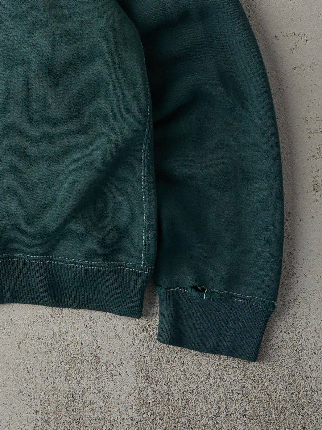 Vintage 80s Forest Green Blank Crewneck (S) - Image 3