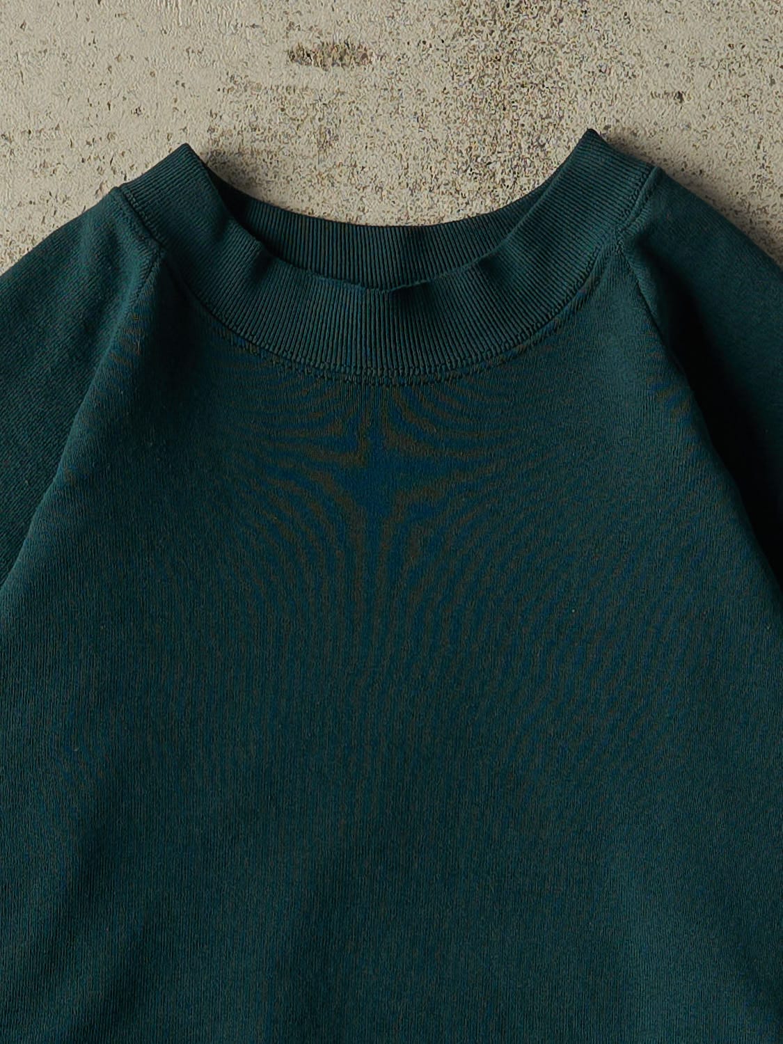 Vintage 80s Green Blank Crewneck (M) - Image 2