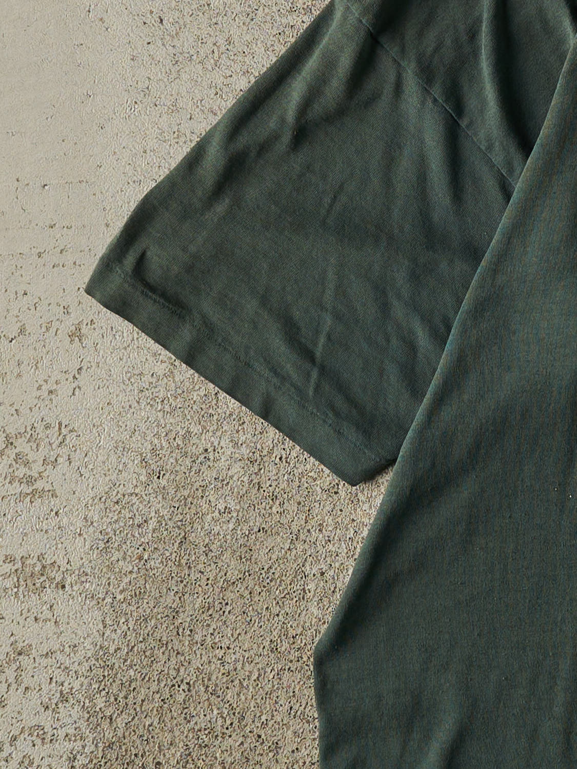 Vintage 80s Green Blank Pocket Single Stitch Tee (L) - Image 3